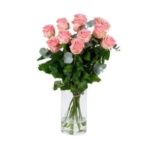 boeket losse rozen roze